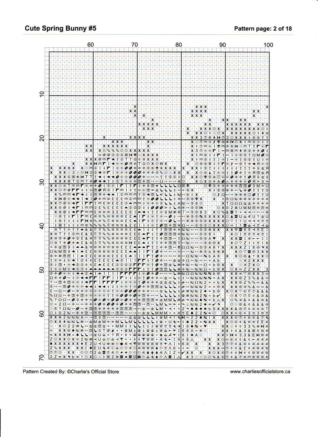 Counted Cross Stitch - Cute Spring Bunny #5 - Digital Download PDF download file