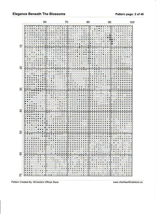 Counted Cross -Elegance Beneath The Blossoms - Full Coverage Digital Download PDF Format