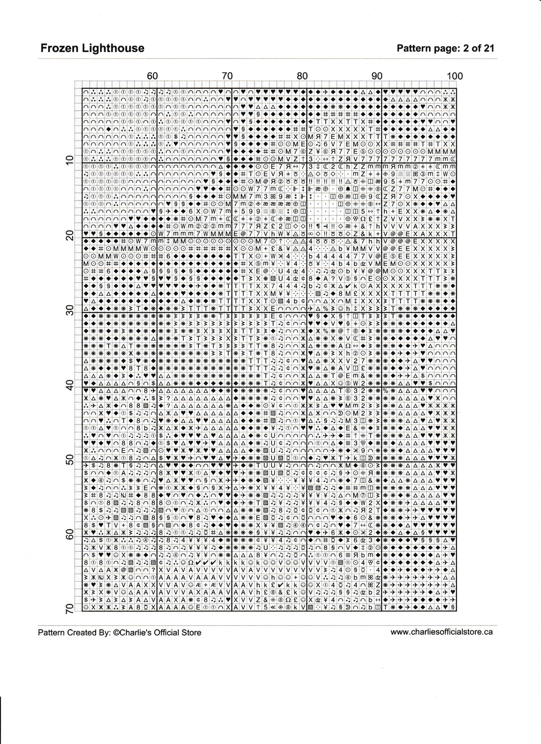 Counted Cross Frozen Lighthouse Digital Download PDF Format Charlie's Official Store