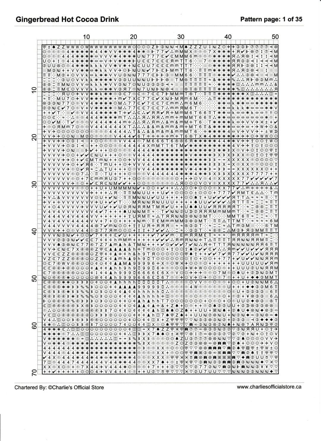 Counted Cross Stitch - Gingerbread Hot Cocoa Drink - Digital Download PDF File (Copy) Charlie's Official Store
