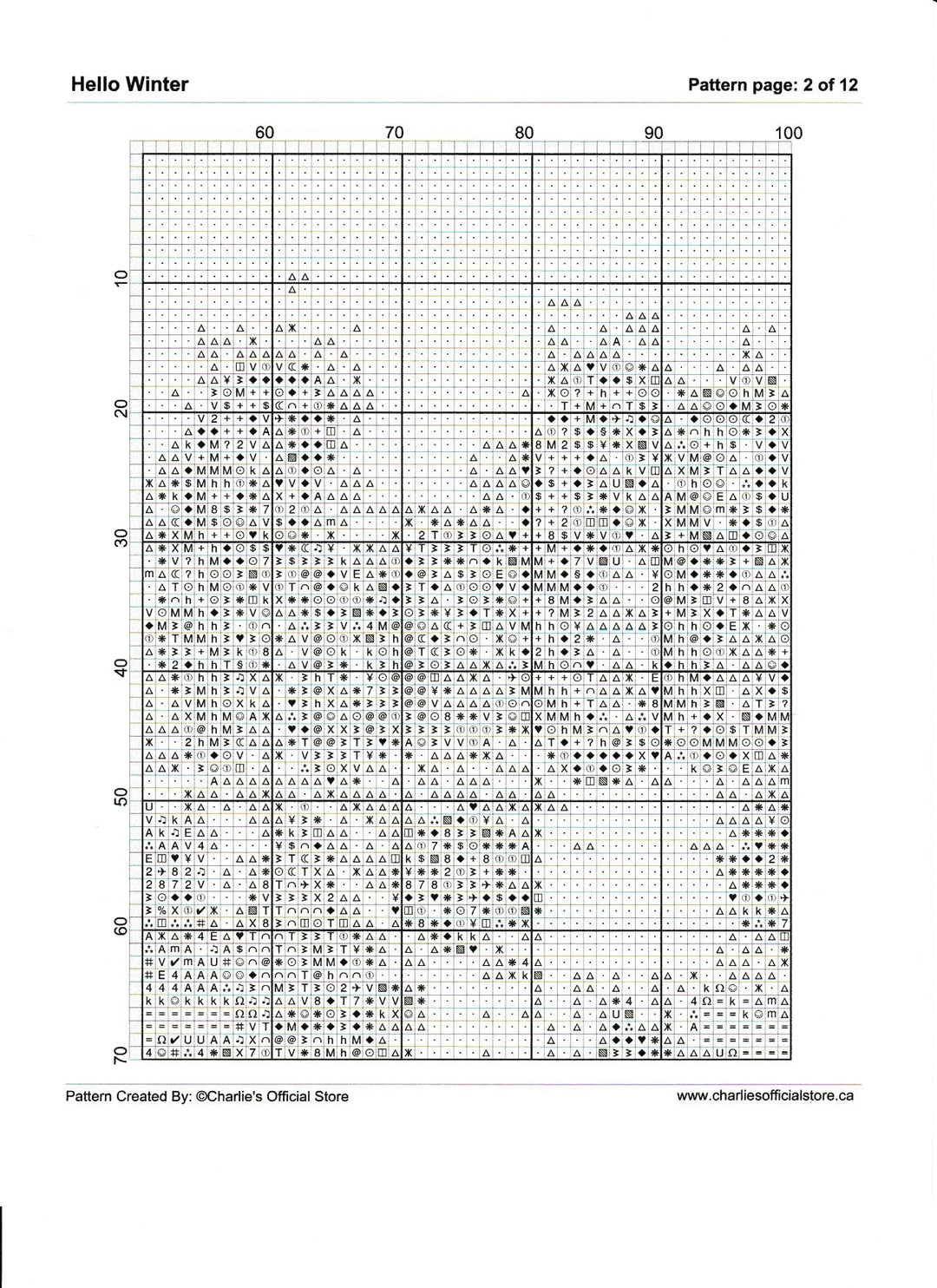 Counted Cross Stitch - Hello Winter - Partial Coverage Digital Download PDF File (Copy) Charlie's Official Store