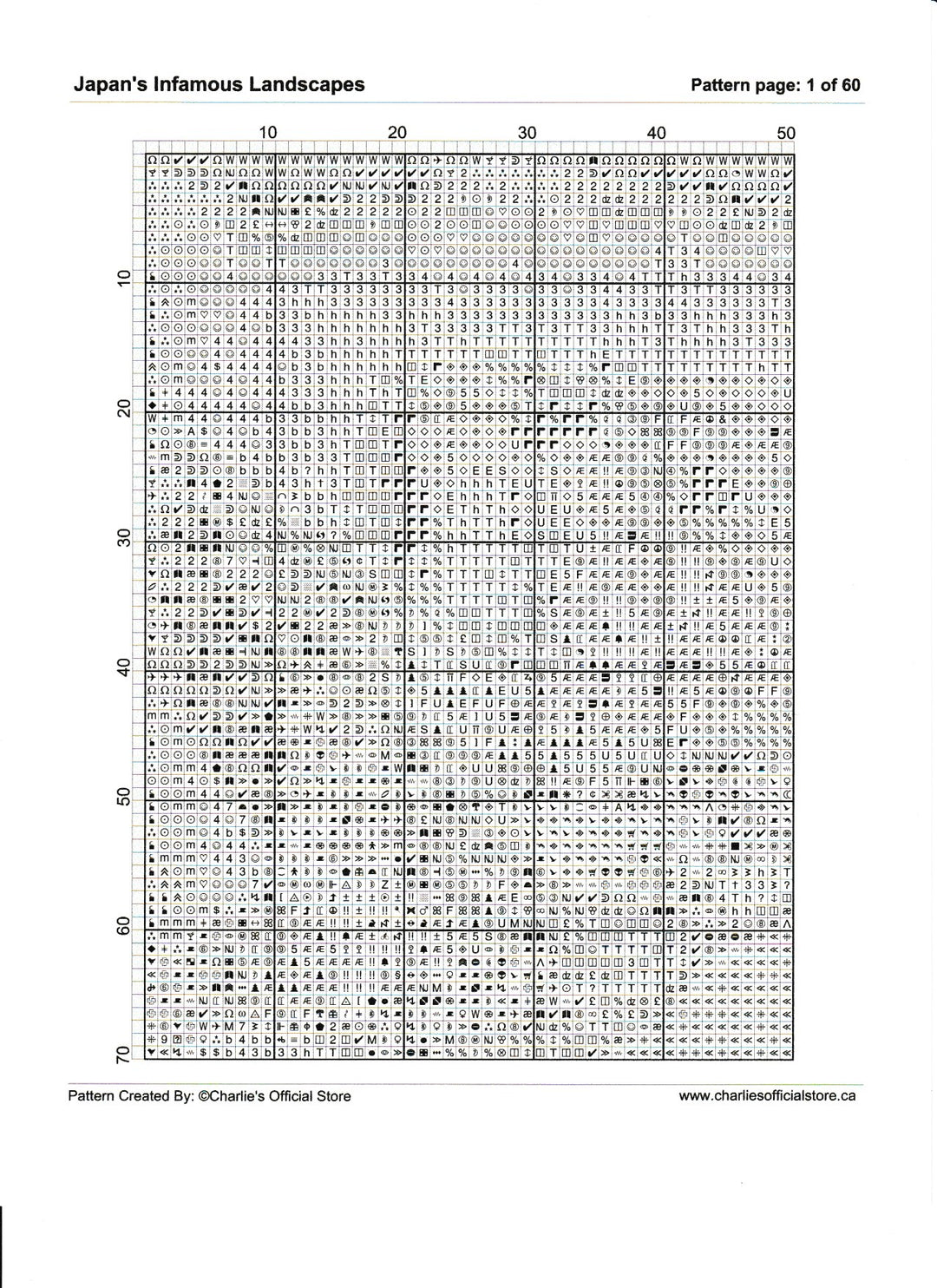 Counted Cross Stitch - Japan's Infamous Landscapes - Digital Download PDF Files