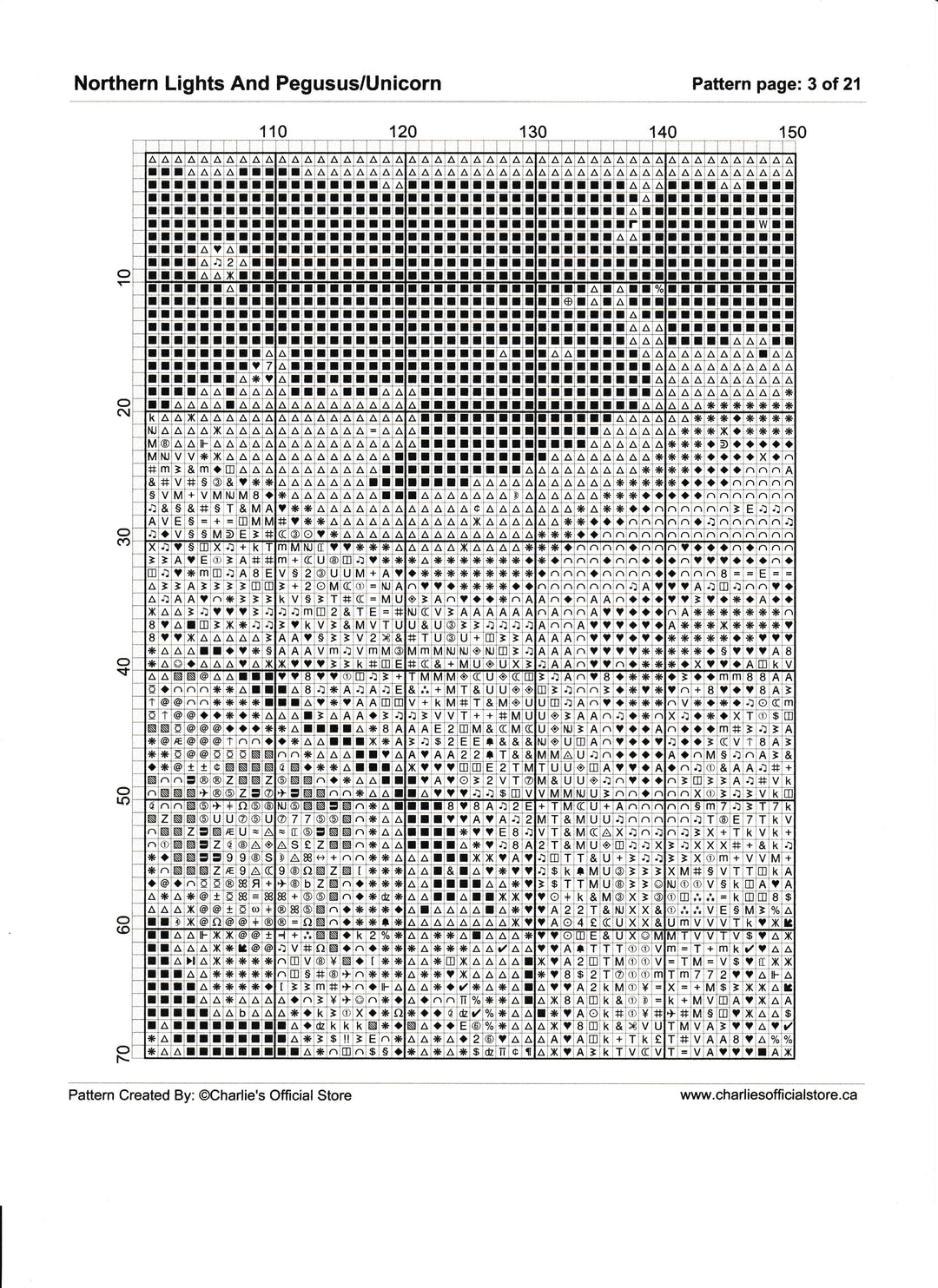 Counted Cross Stitch Northern Lights And Pegasus/Unicorn Digital Download PDF format Charlie's Official Store