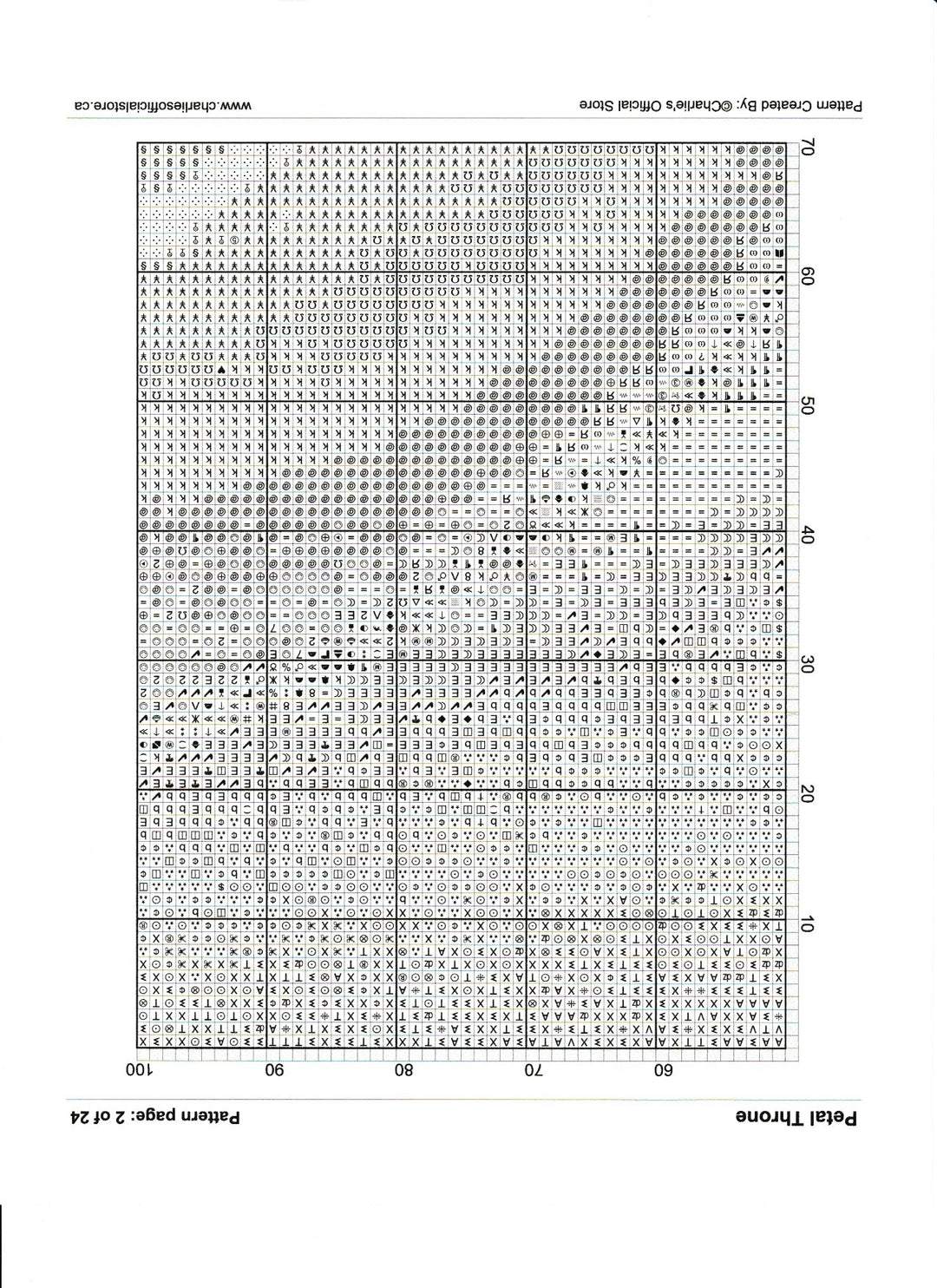 Counted Cross Stitch Petal Throne Full Coverage Digital Download PDF File (Copy) Charlie's Official Store