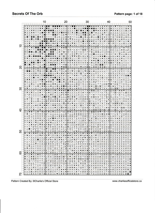 Counted Cross Secrets Of The Orb Digital Download PDF Format Charlie's Official Store