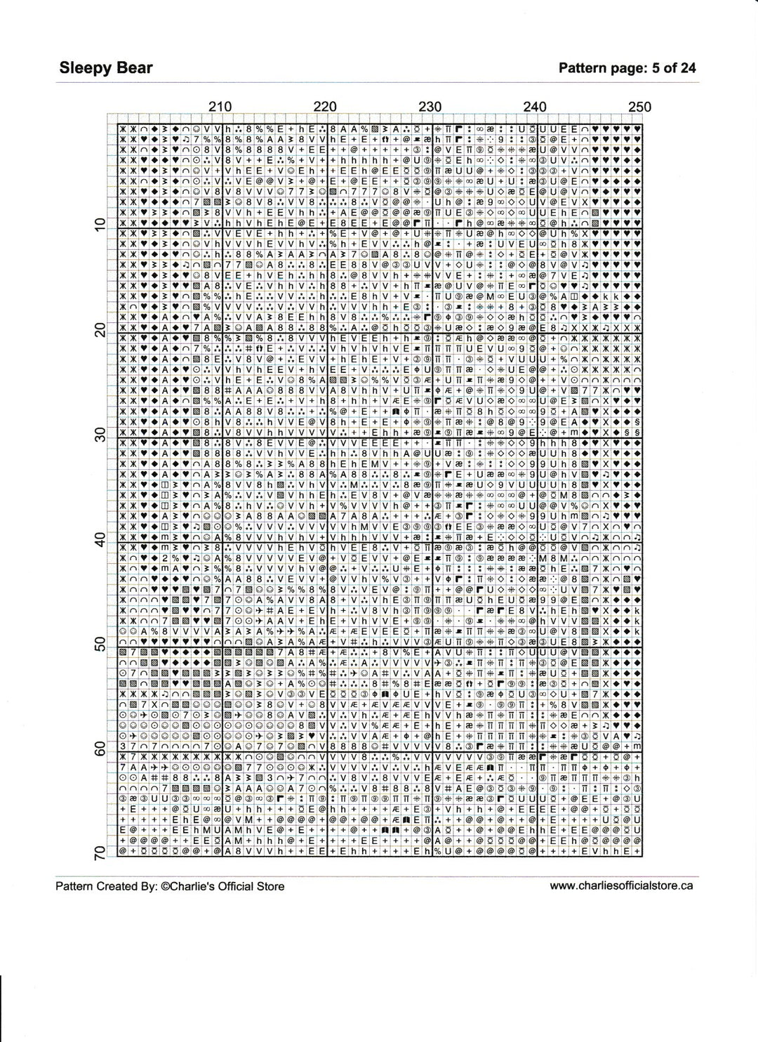 Counted Cross Stitch - Sleepy Bear - Digital Download PDF download file