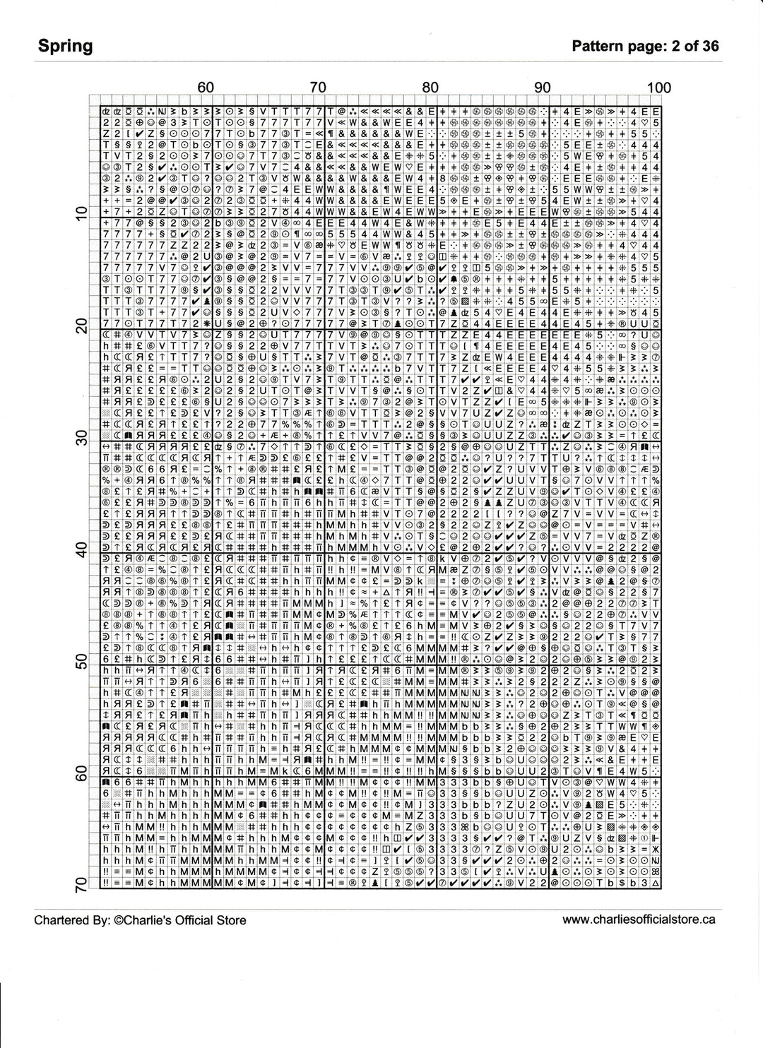 Counted Cross Stitch - Spring - Digital Download PDF File Charlie's Official Store