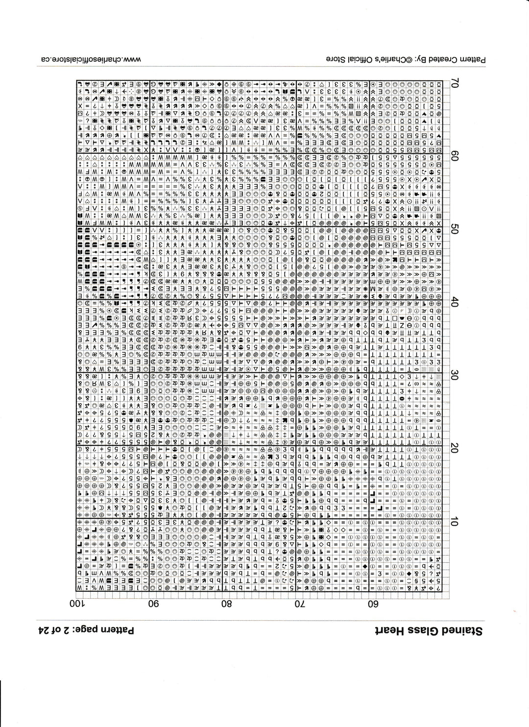 Counted Cross Stitch Stained Glass Heart Full Coverage Digital Download PDF File (Copy) Charlie's Official Store