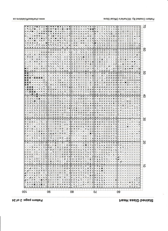 Counted Cross Stitch Stained Glass Heart Full Coverage Digital Download PDF File (Copy) Charlie's Official Store