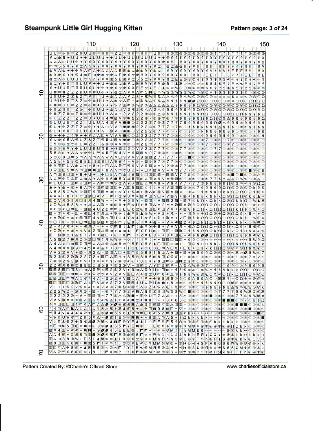 Counted Cross Stitch - Steampunk Little Girl Hugging Kitten - Digital Download PDF download file