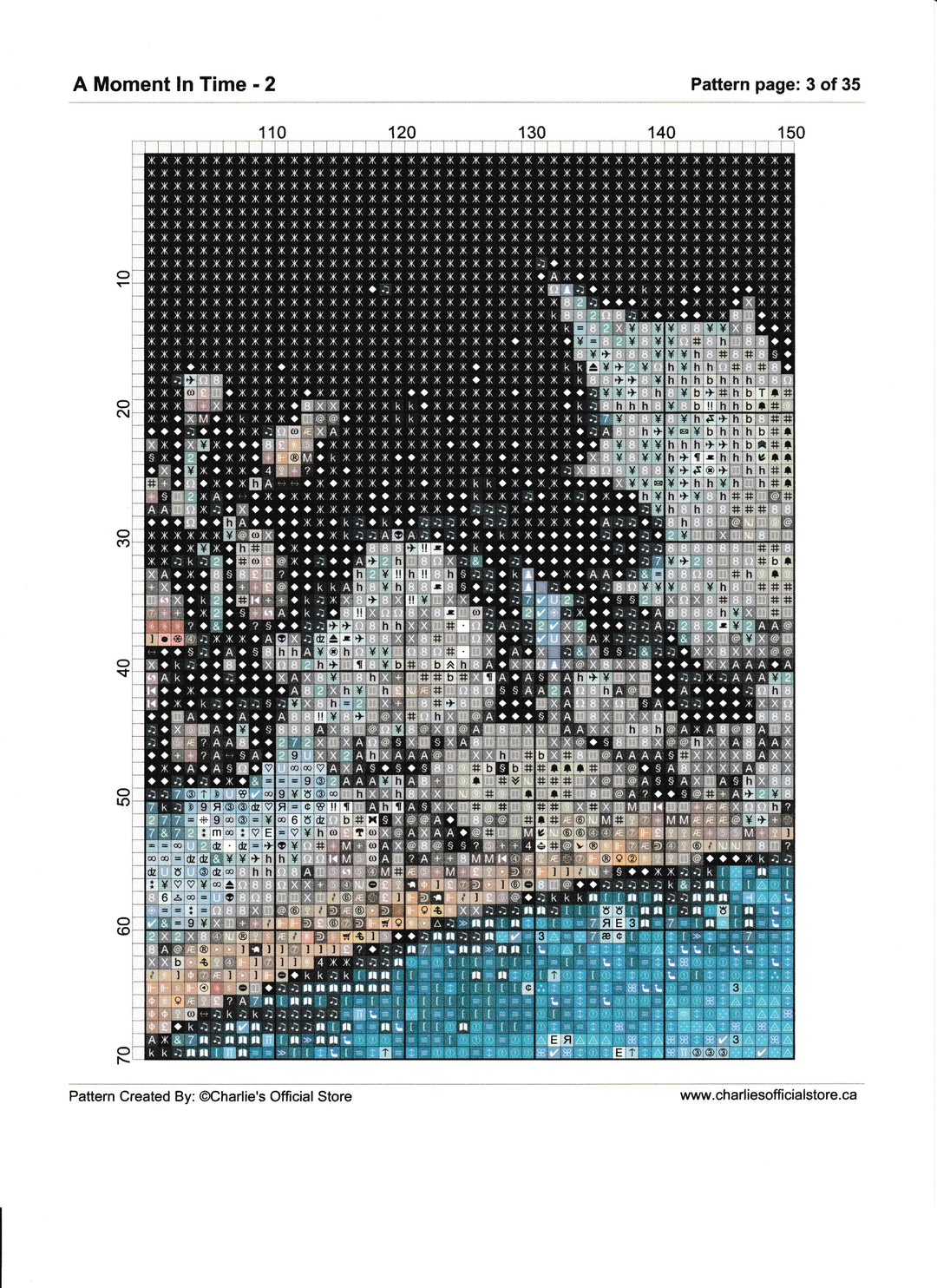 Counted Cross Stitch A Moment In Time -2 Full Coverage Digital Download PDF File (Copy) Charlie's Official Store