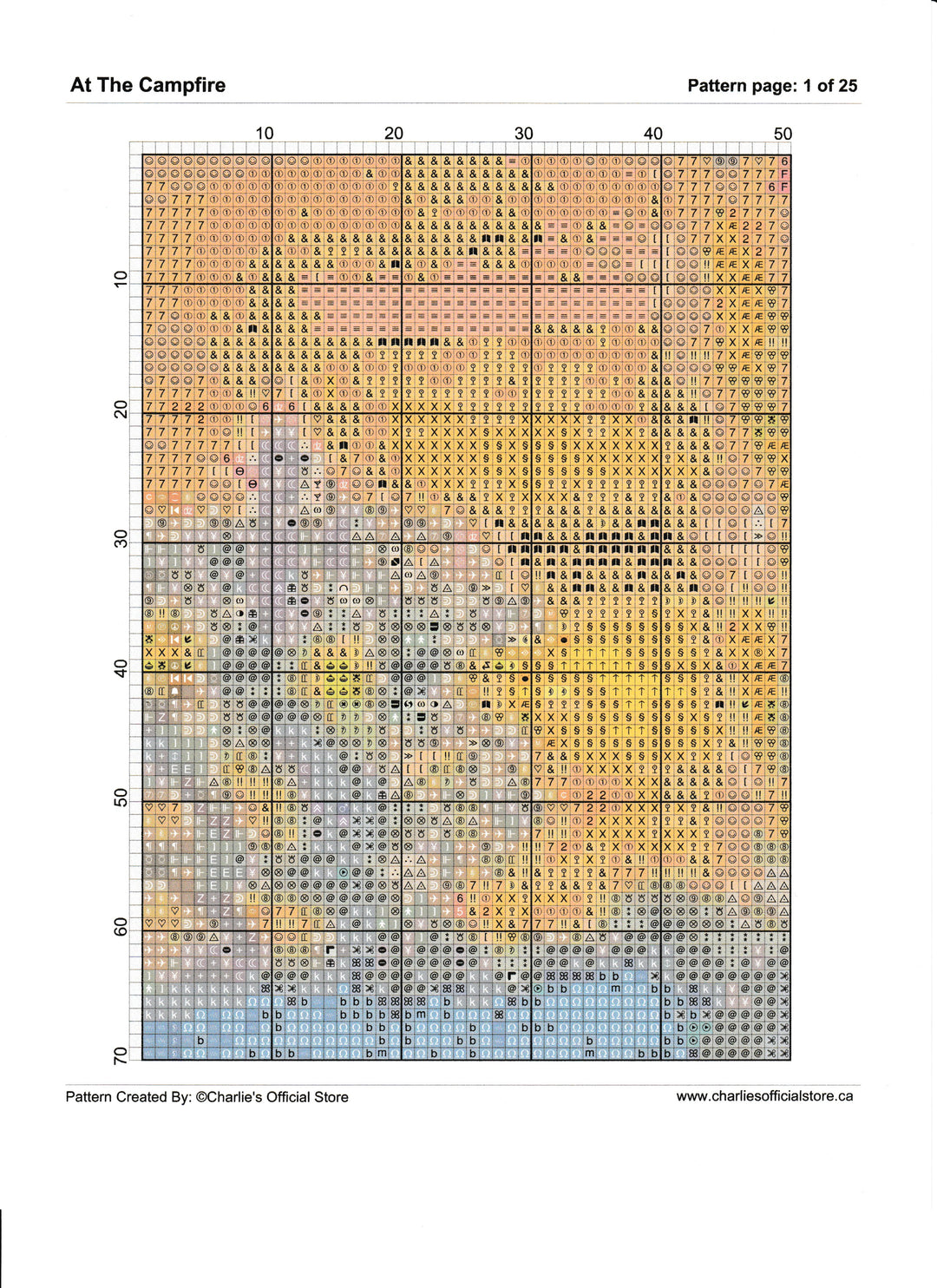 Counted Cross Stitch At The Campfire Digital Download Charlie's Official Store