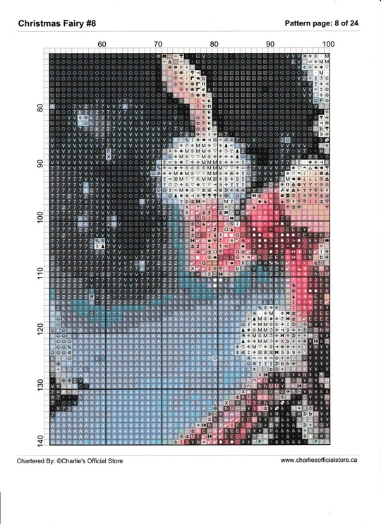 Counted Cross Stitch - Christmas Fairy #8 - Digital Download PDF download file (Copy) Charlie's Official Store