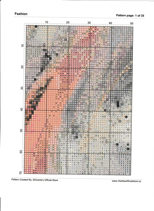 Counted Cross Stitch Fashion Full Coverage Digital Download PDF File (Copy) Charlie's Official Store