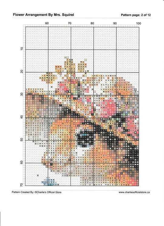 Counted Cross Stitch Flower Arrangement By Mrs. Squirel Partial Digital Download Charlie's Official Store