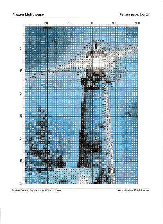 Counted Cross Frozen Lighthouse Digital Download PDF Format Charlie's Official Store