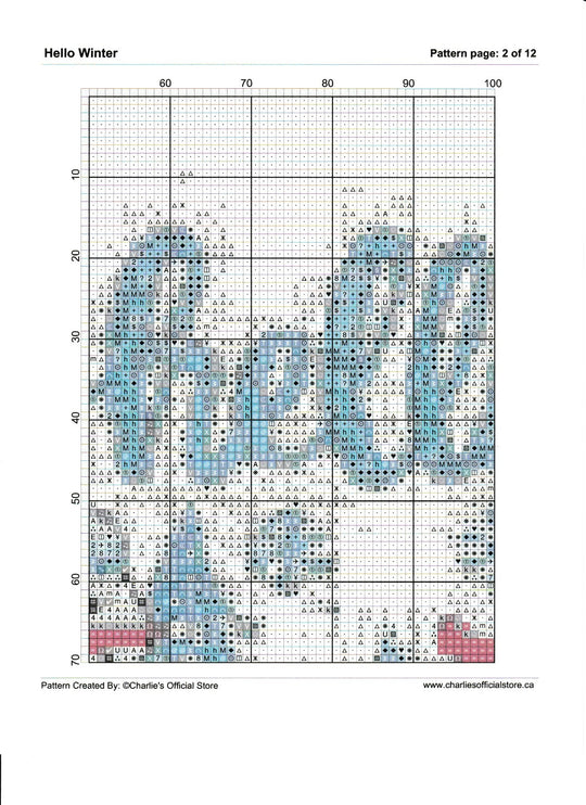 Counted Cross Stitch - Hello Winter - Partial Coverage Digital Download PDF File (Copy) Charlie's Official Store