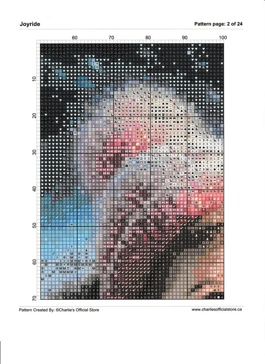 Counted Cross Stitch Joyride Full Coverage Digital Download PDF File Charlie's Official Store