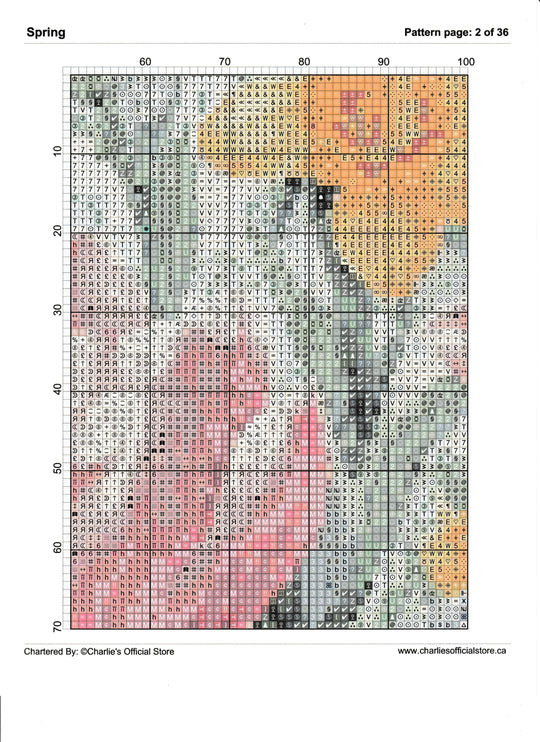Counted Cross Stitch - Spring - Digital Download PDF File Charlie's Official Store