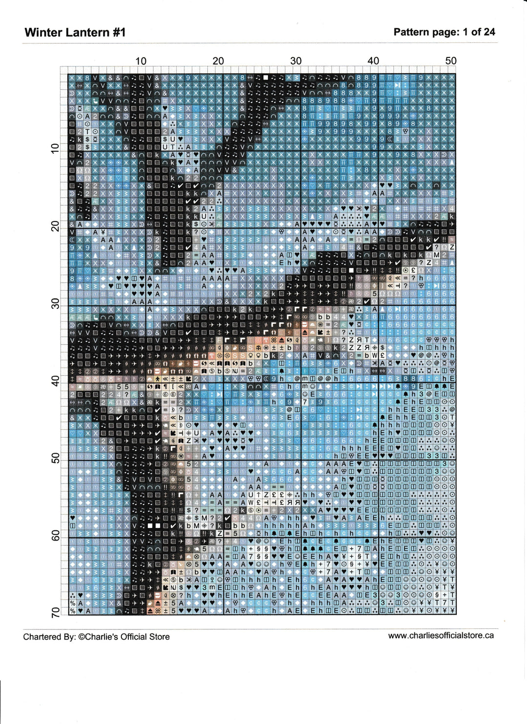 Counted Cross Stitch - Winter Lantern #1 - Digital Download PDF download file (Copy) Charlie's Official Store