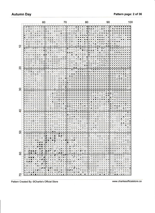 Counted Cross Stitch Autumn Day Digital Download PDF Format Charlie's Official Store