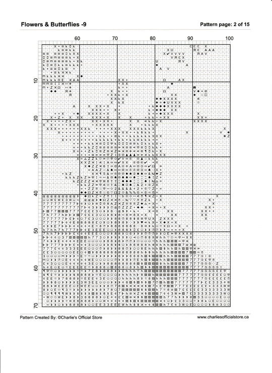 Counted Cross Stitch Flowers & Butterflies - 3 Digital Download (Copy) Charlie's Official Store