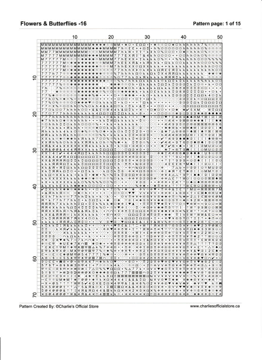 Counted Cross Stitch Flowers & Butterflies - 16 Digital Download PDF (Copy) Charlie's Official Store