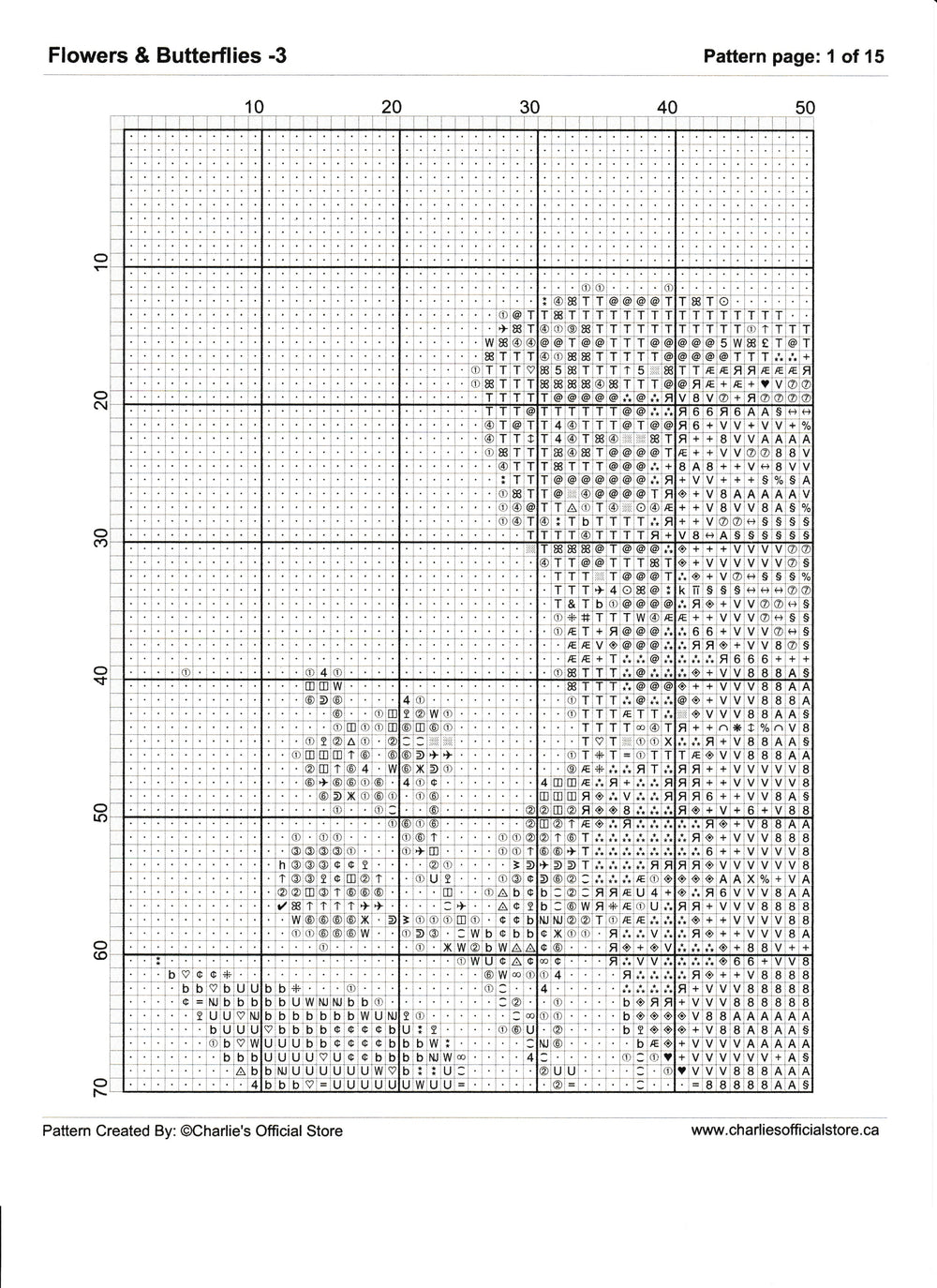 Counted Cross Stitch Flowers & Butterflies - 3 Digital Download (Copy) Charlie's Official Store