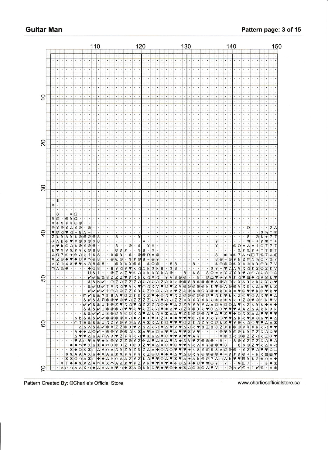 Counted Cross Stitch Guitar Man Digital Download PDF file Partial