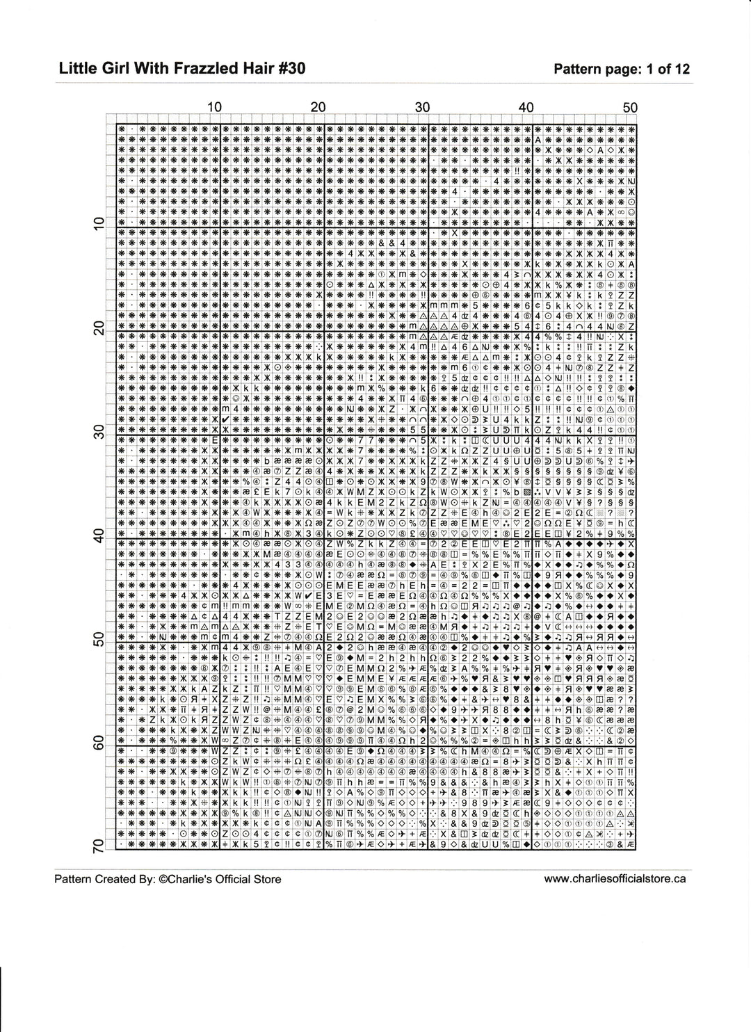 Counted Cross Stitch Little Girl With Frazzled Hair #30 Partial Coverage Digital Download PDF File Charlie's Official Store