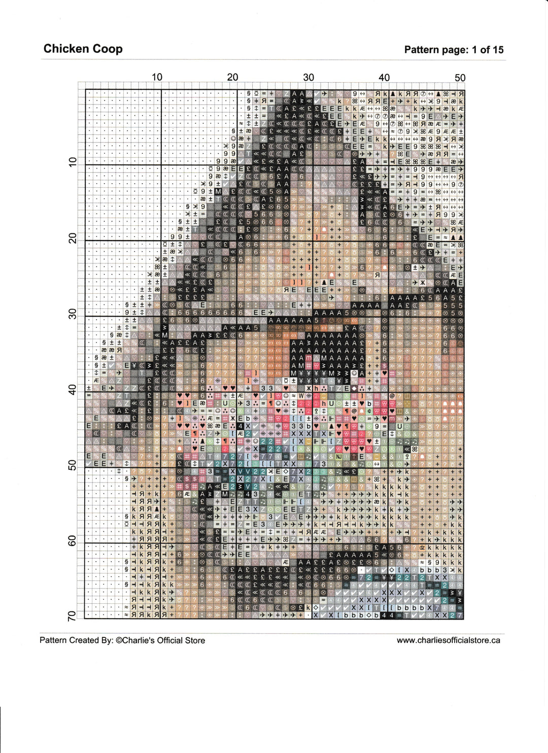 Counted Cross Stitch Chicken Coop  Digital Download Charlie's Official Store