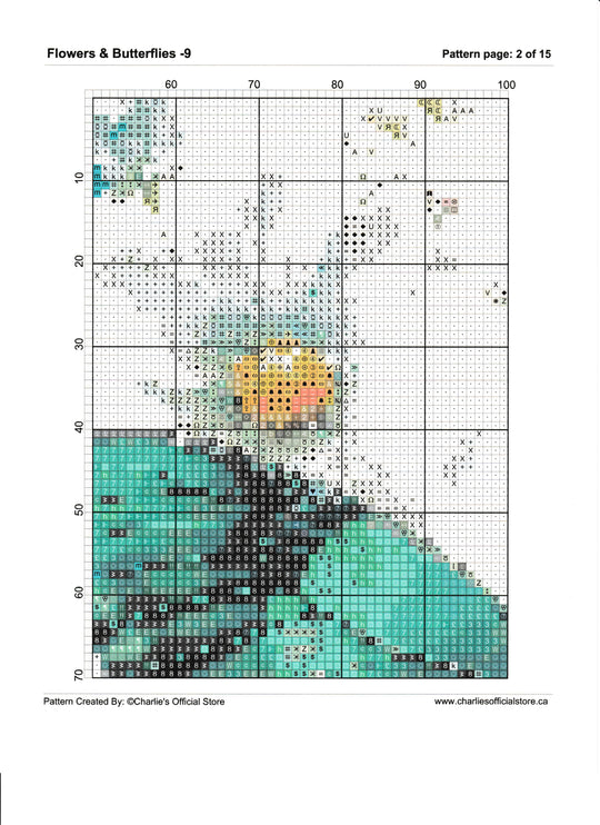 Counted Cross Stitch Flowers & Butterflies - 3 Digital Download (Copy) Charlie's Official Store