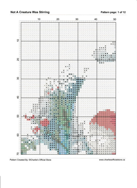 Counted Cross Stitch Not A Creature Was Stirring 11ct & 14ct Digital Download PDF Files Charlie's Official Store