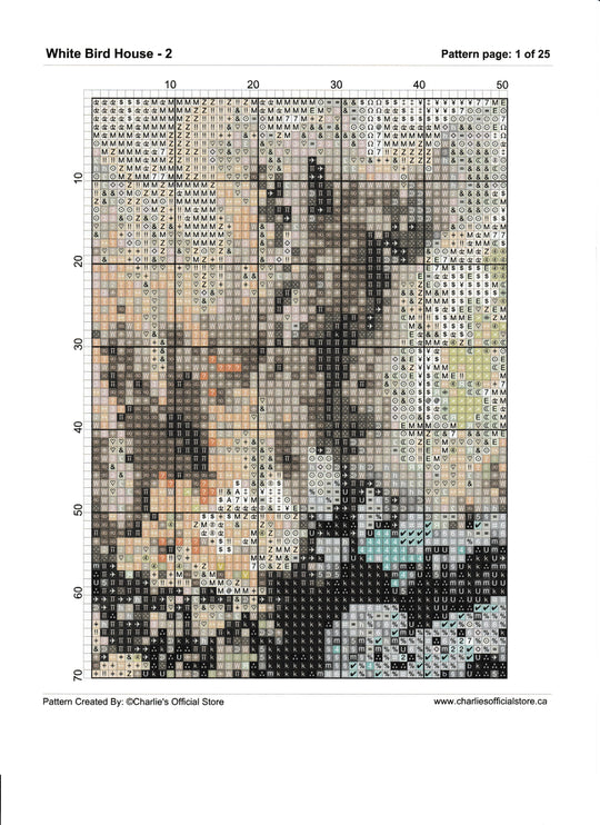 Counted Cross Stitch White Bird House - 2 Digital Download Charlie's Official Store