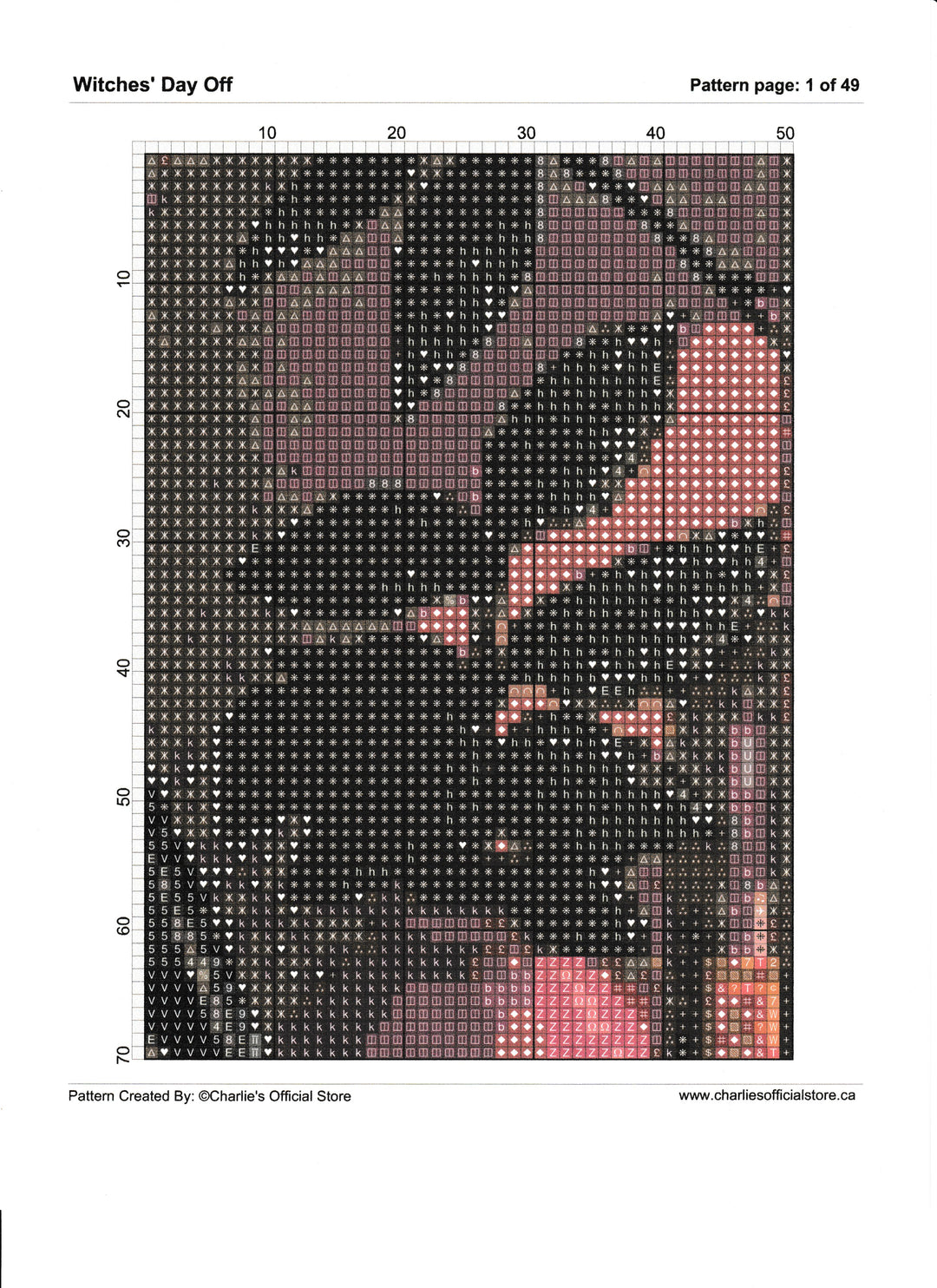 Counted Cross Stitch Witch Digital Download Charlie's Official Store