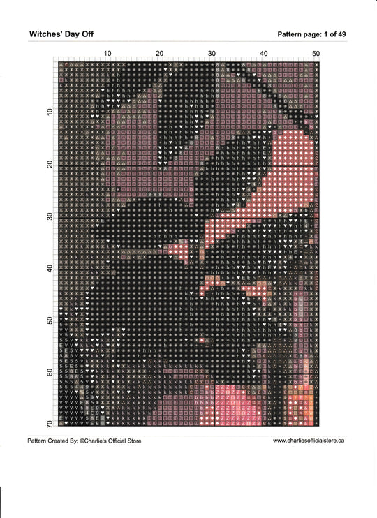 Counted Cross Stitch Witch Digital Download Charlie's Official Store