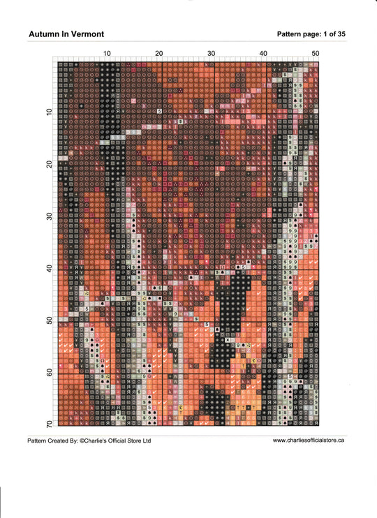 Autumn In Vermont Counted Cross Stitch Digital Download - Charlie's Diamond Painting