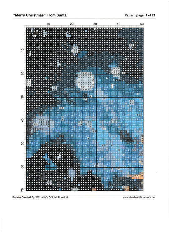 "Merry Christmas" From Santa Counted Cross Stitch Digital Download - Charlie's Diamond Painting