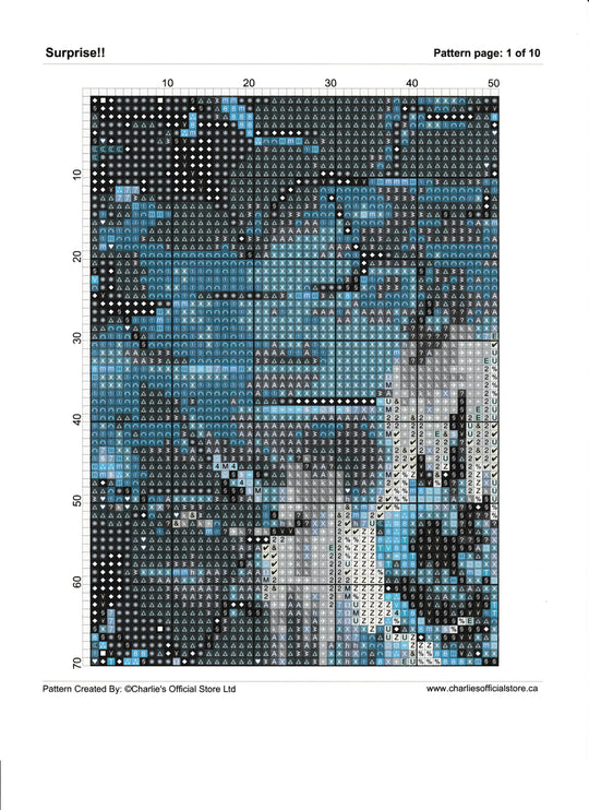 Surprise!! Counted Cross Stitch Digital Download - Charlie's Diamond Painting