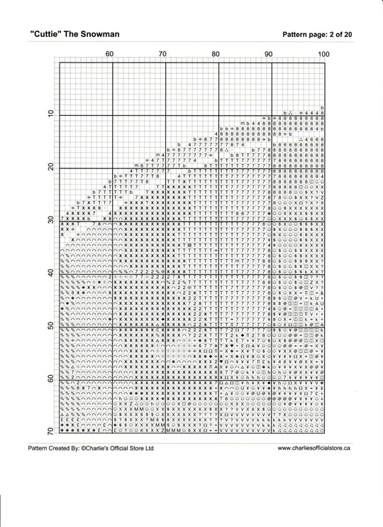 "Cuttie" The Snowman Counted Cross Stitch Digital Download - Charlie's Diamond Painting