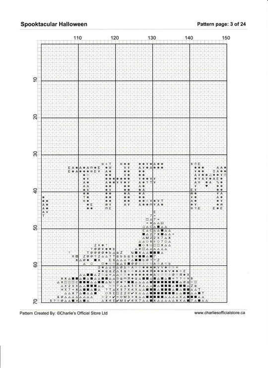 Spooktacular Halloween Counted Cross-Stitch Digital Downloadable Pattern Partial - Charlie's Diamond Painting