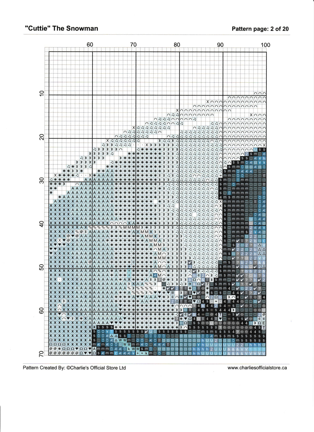 "Cuttie" The Snowman Counted Cross Stitch Digital Download - Charlie's Diamond Painting