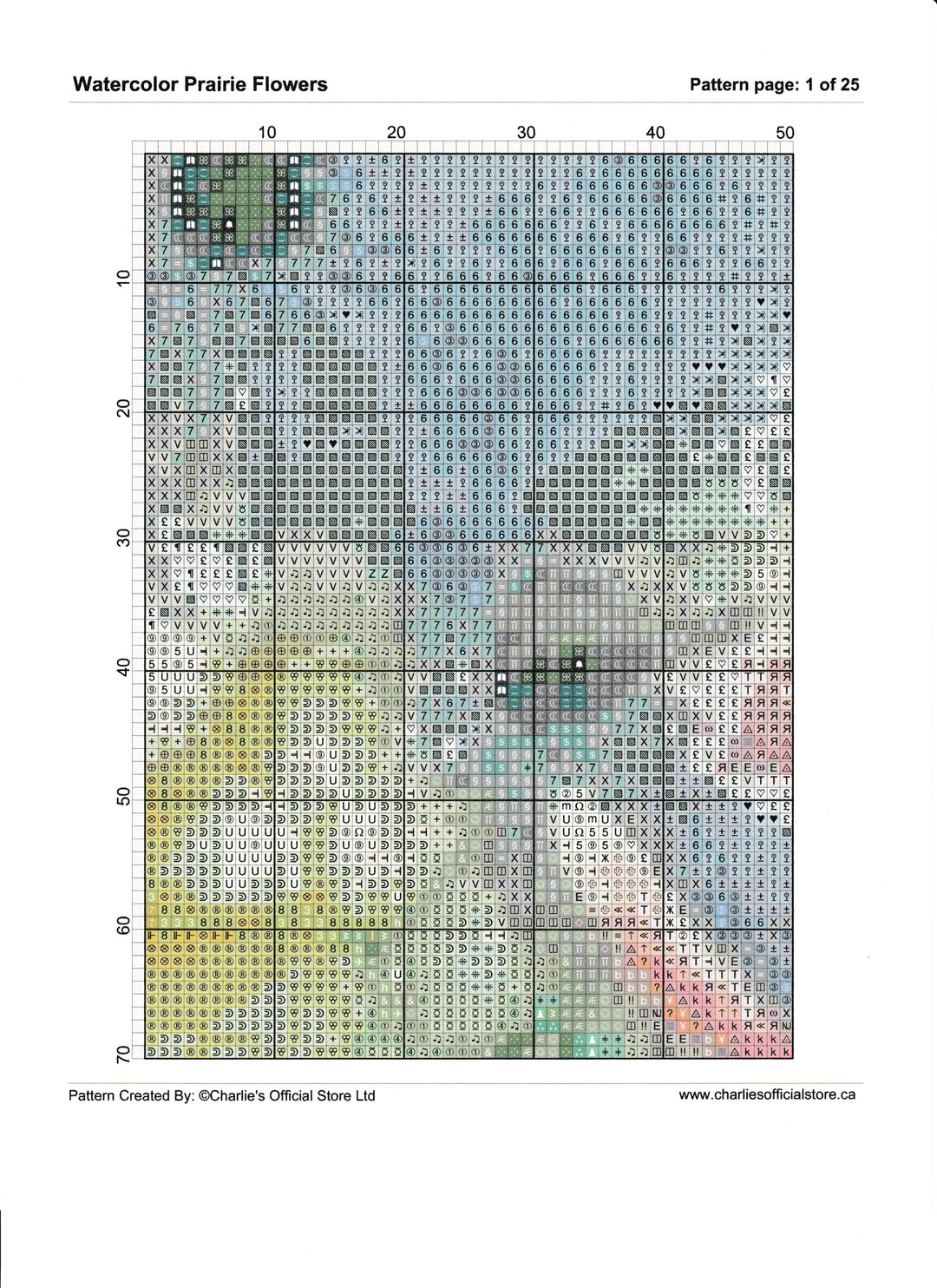 Watercolor Prairie Flowers Counted Cross Stitch Digital Download - Charlie's Diamond Painting