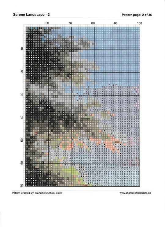 Counted Cross Stitch Serene Landscape - 2 Digital Download Charlie's Official Store