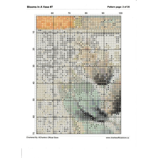 Counted Cross Stitch - Blooms In A Vase #7 - Digital Download PDF (Copy) Charlie's Official Store