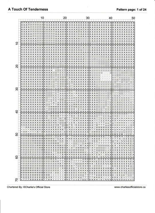 Counted Cross Stitch - A Touch Of Tenderness - Digital Download PDF File Charlie's Official Store