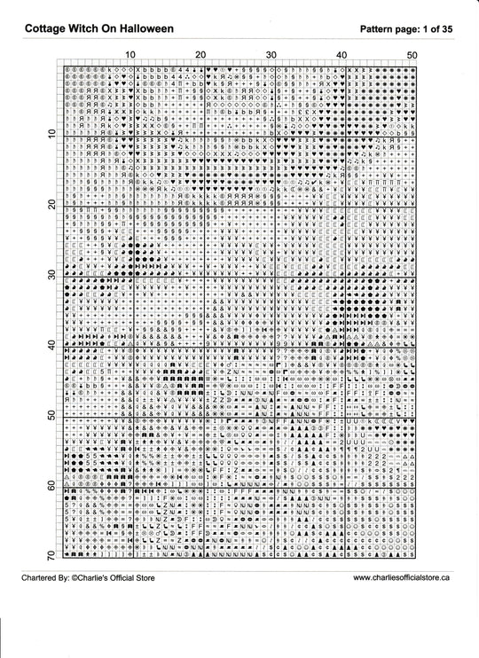 Counted Cross Stitch - Cottage Witch On Halloween - Digital Downlod PDF (Copy) Charlie's Official Store