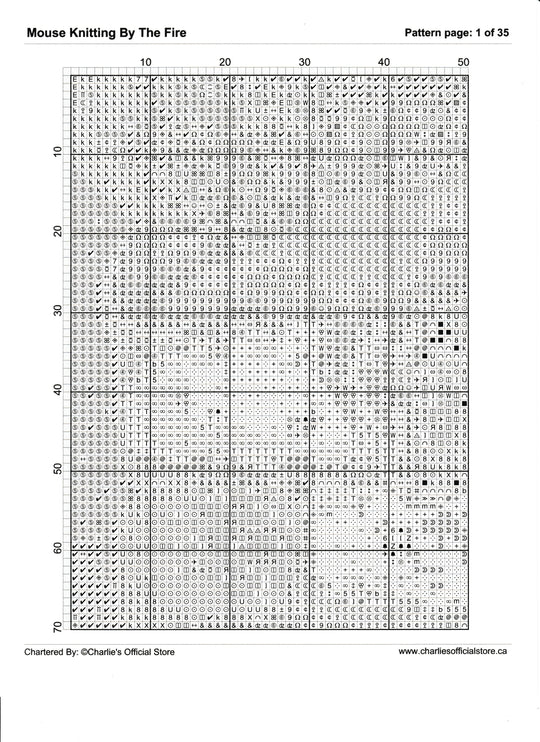 Counted Cross Stitch - Mouse Knitting By The Fire - Digital Download PDF File (Copy) Charlie's Official Store