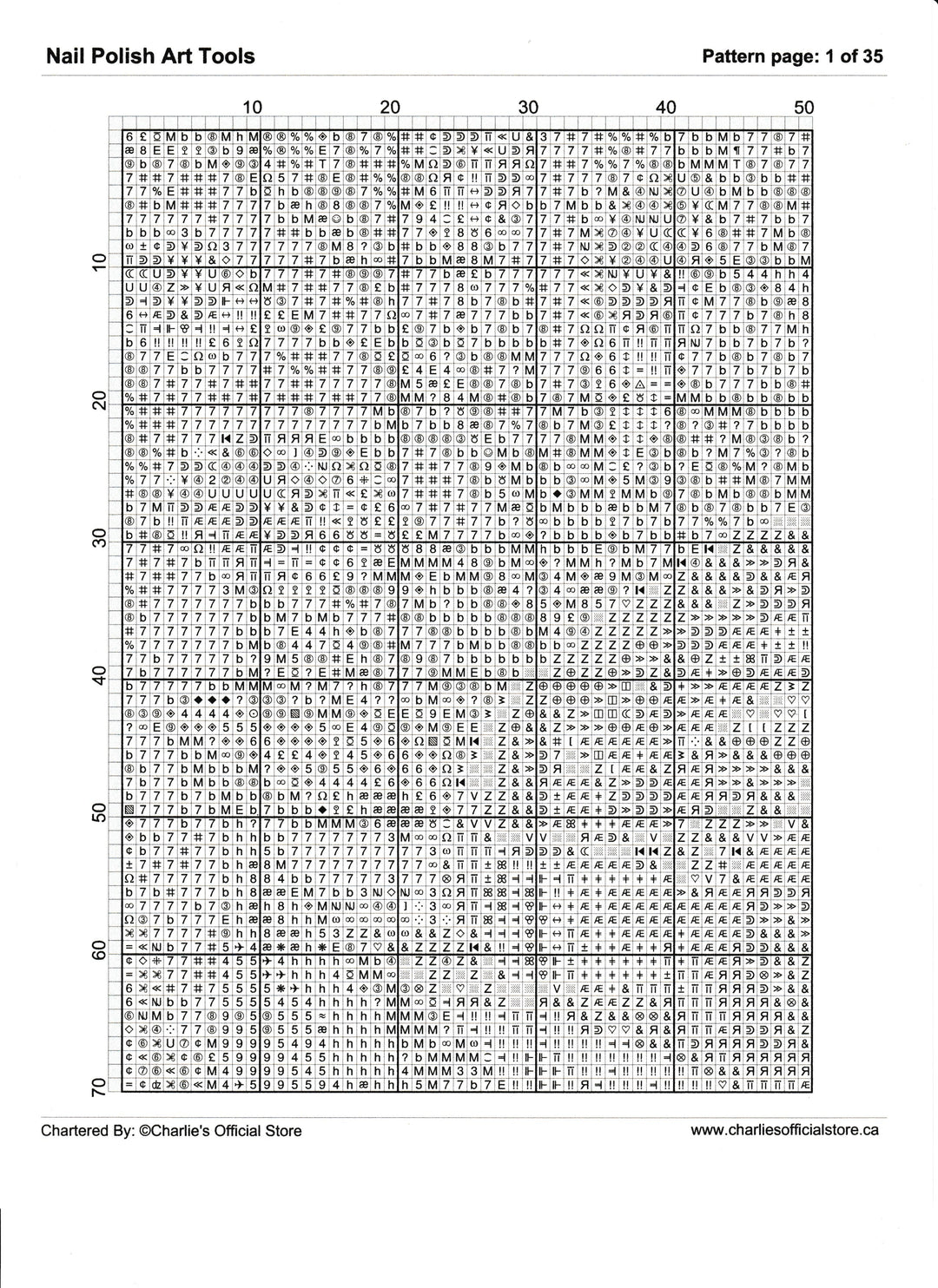 Counted Cross Stitch - Nail Polish Art Tools - Digital Download PDF File (Copy) Charlie's Official Store