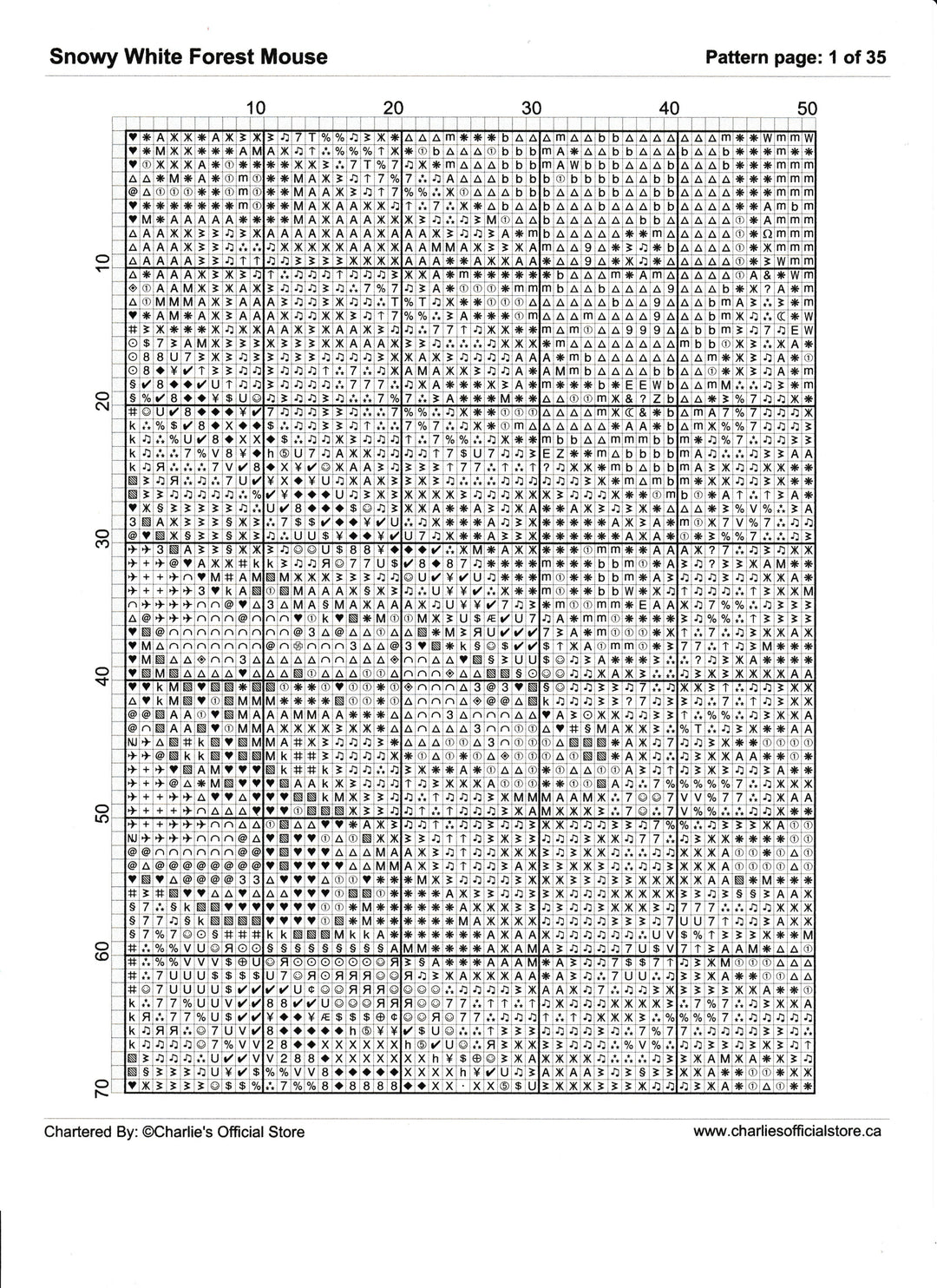 Counted Cross Stitch - Snowy White Forest Mouse - Digital Download PDF File (Copy) Charlie's Official Store